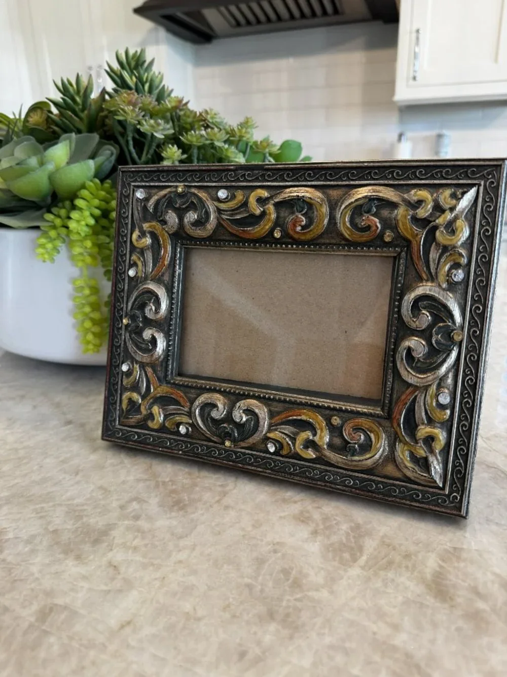 Dillard's Brown & Gold faux Bedazzled 7 1/2